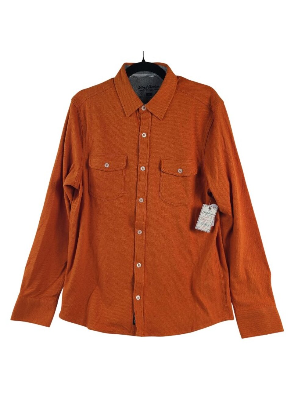 NEW Flag & Anthem Men's Sz M Burnt Orange Long Sleeve Button-Up Shirt